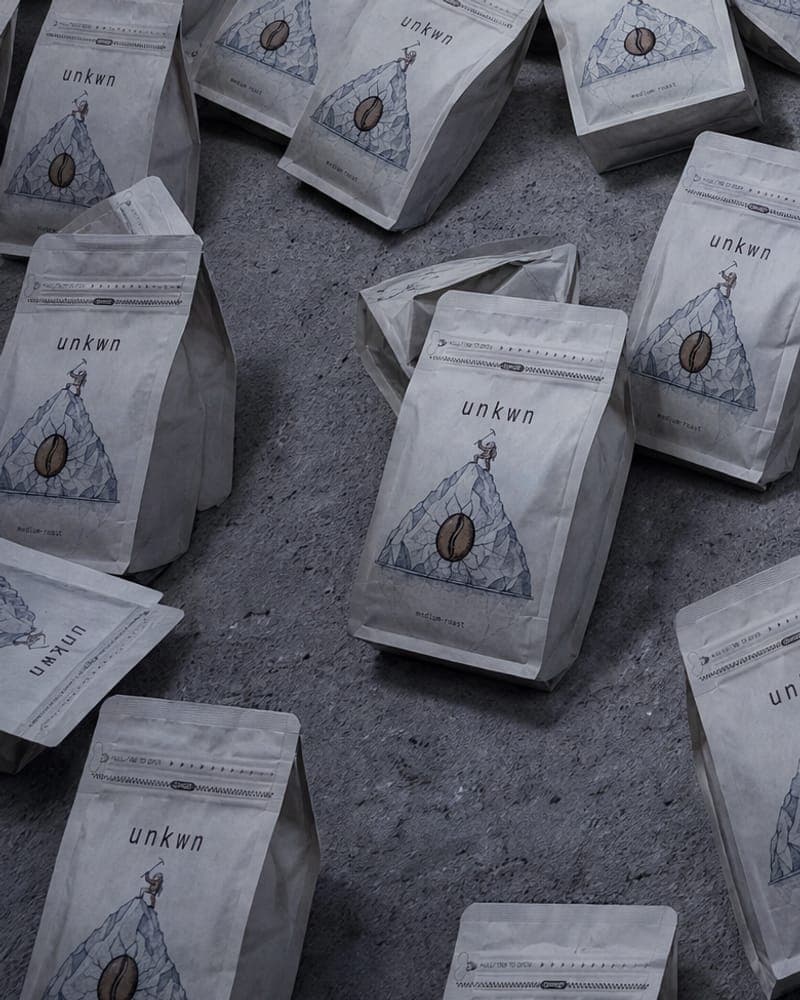 unkwn bags on a concrete floor