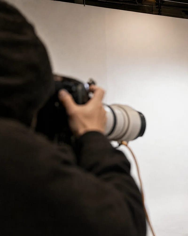 Photographer at work, studio